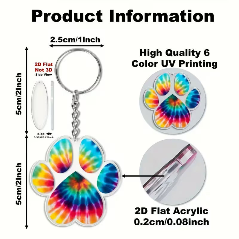 Acrylic Tie Dye Keychain
