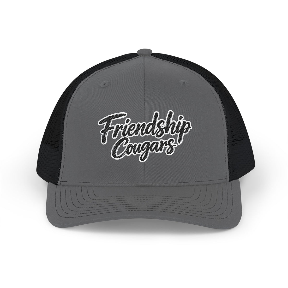 Embroidered Script Snapback Trucker Cap