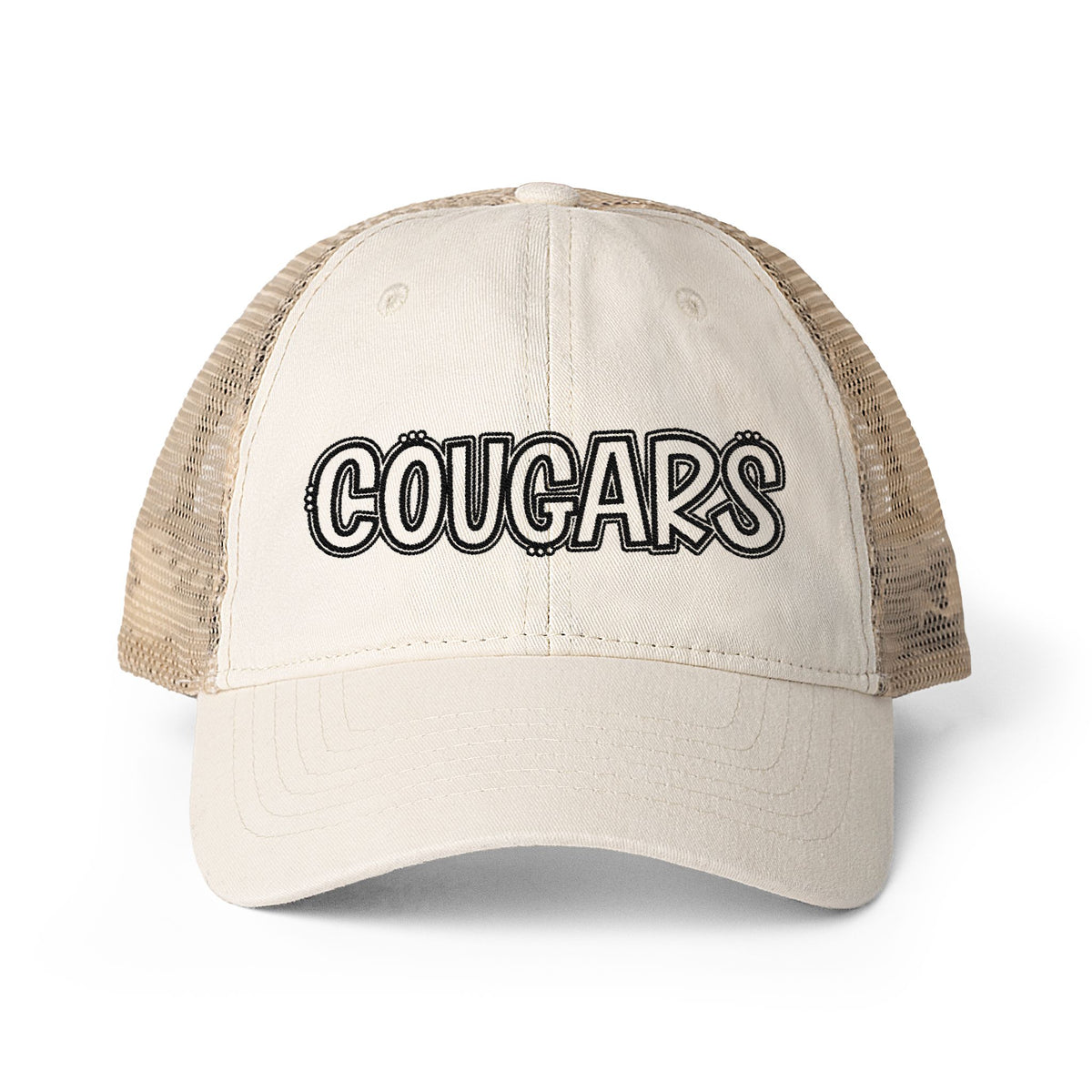 Women's Embroidered Washed Mesh-Back Cap