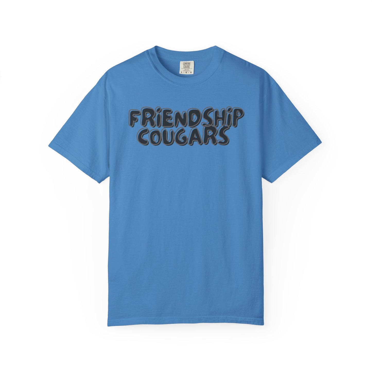 Friendship Cougars Retro Bubble Letter T-shirt