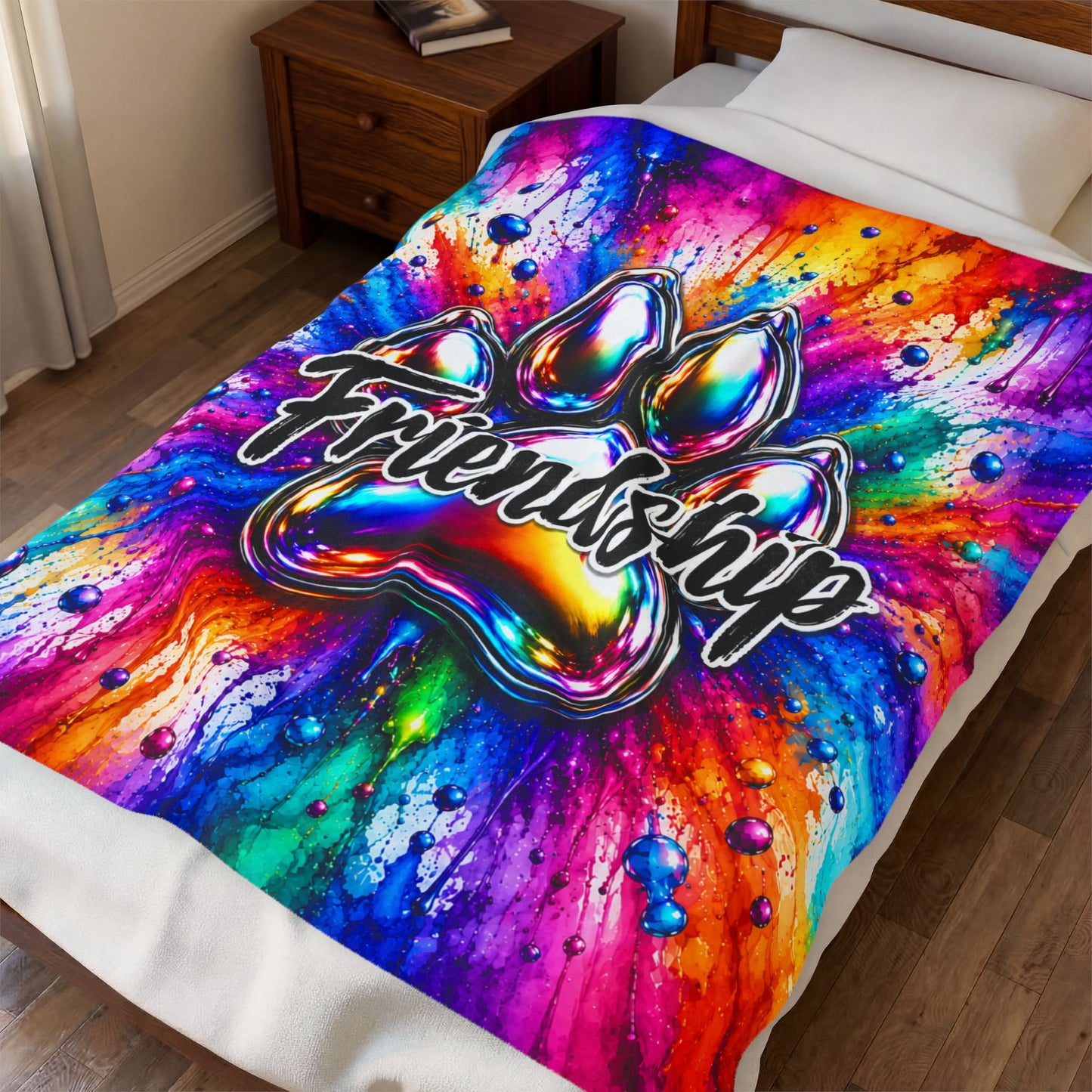 Friendship Rainbow Explosion Plush Blanket