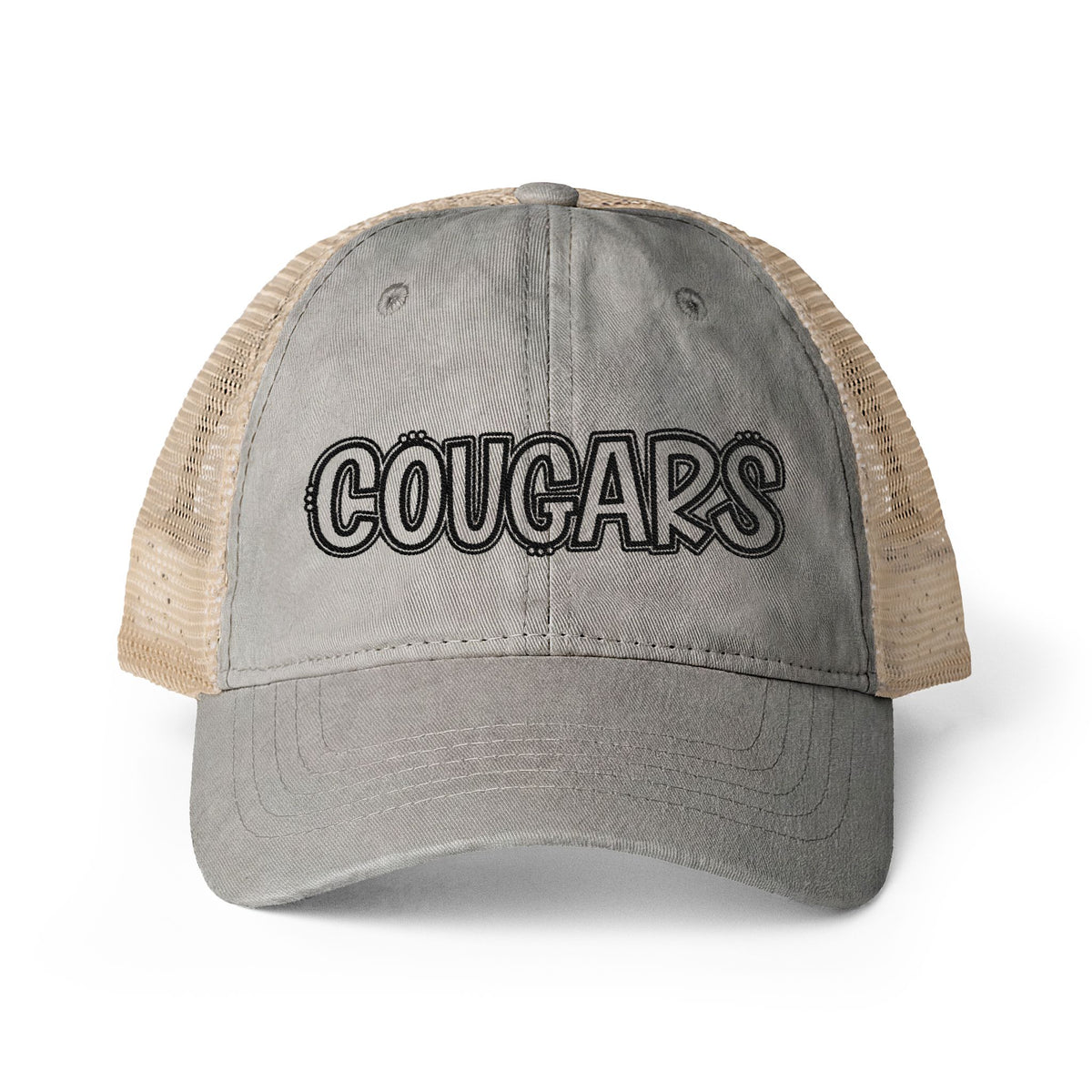 Women's Embroidered Washed Mesh-Back Cap