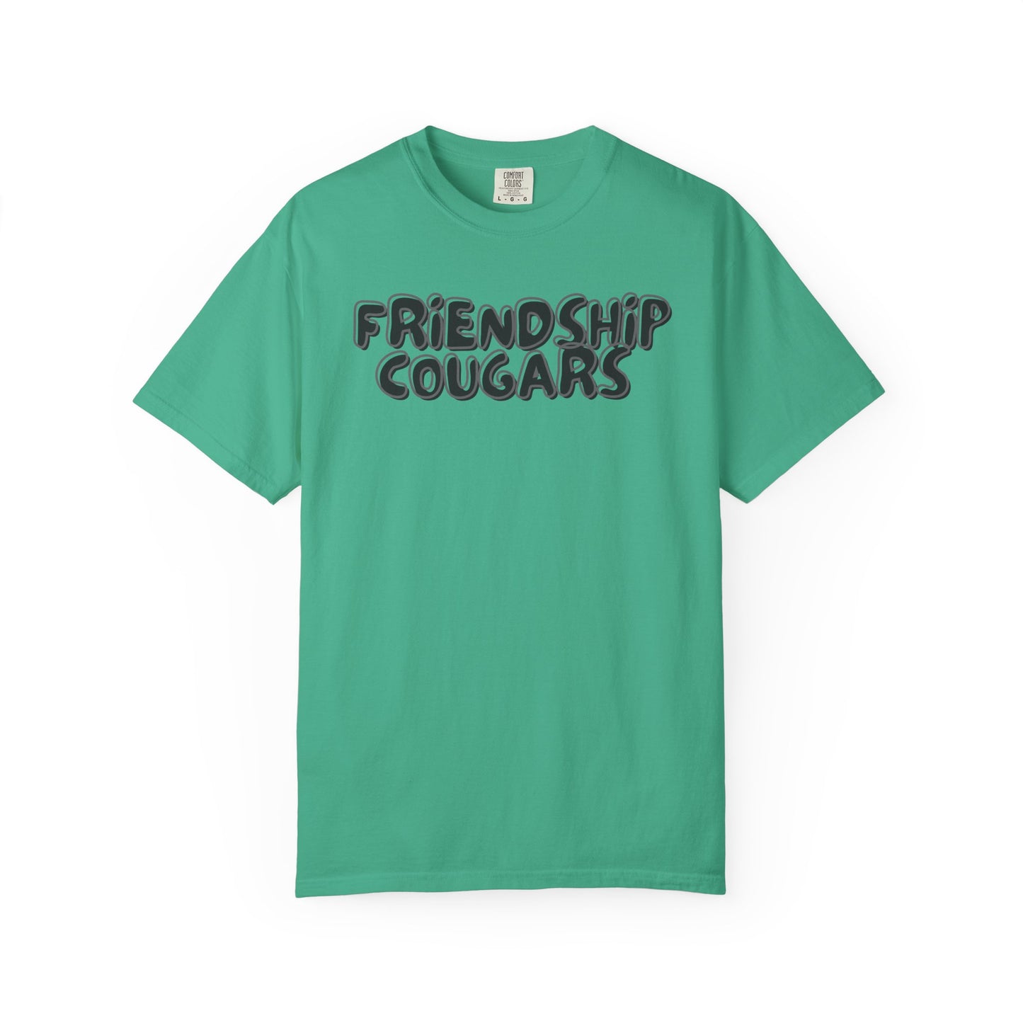 Friendship Cougars Retro Bubble Letter T-shirt