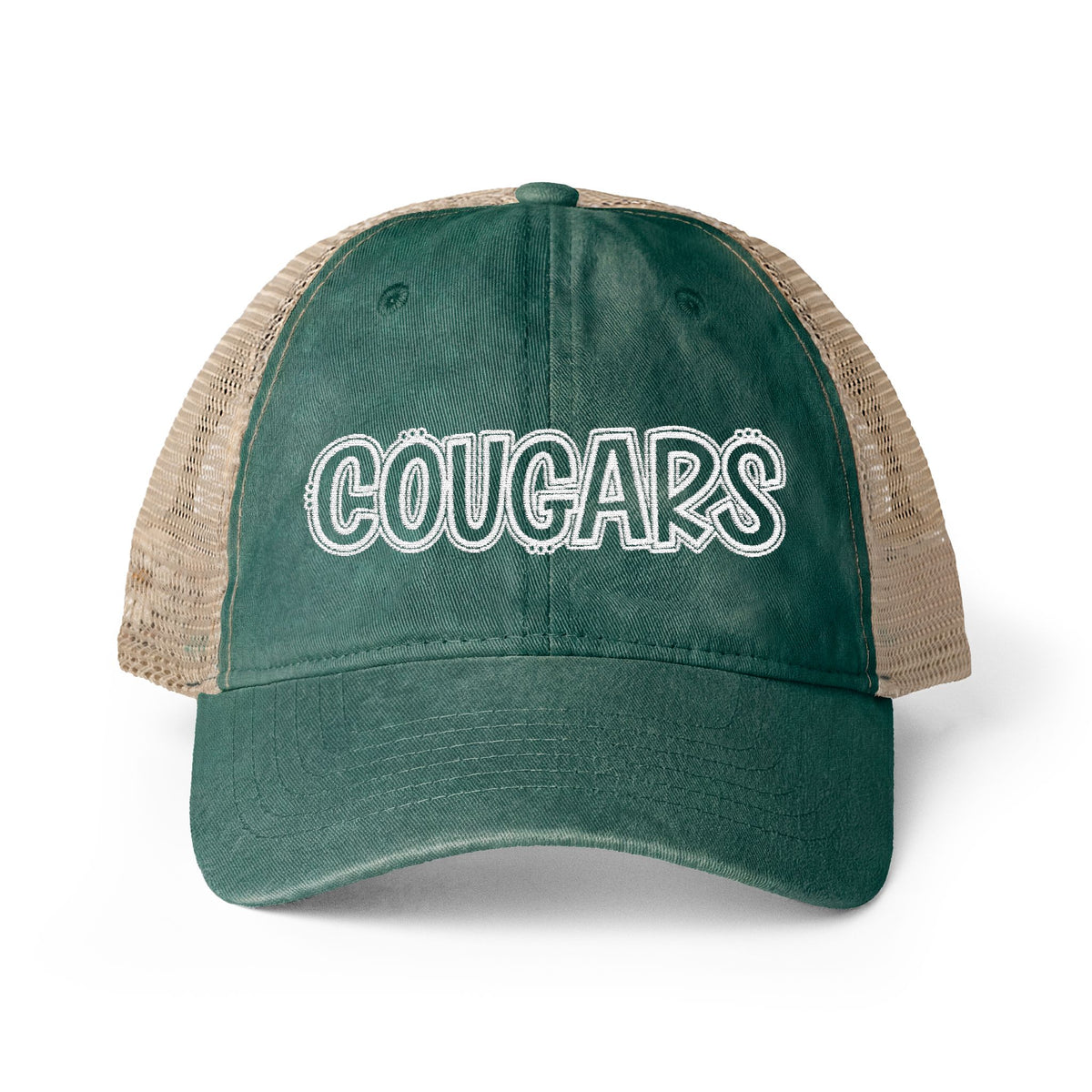 Women's Embroidered Washed Mesh-Back Cap (Dark)