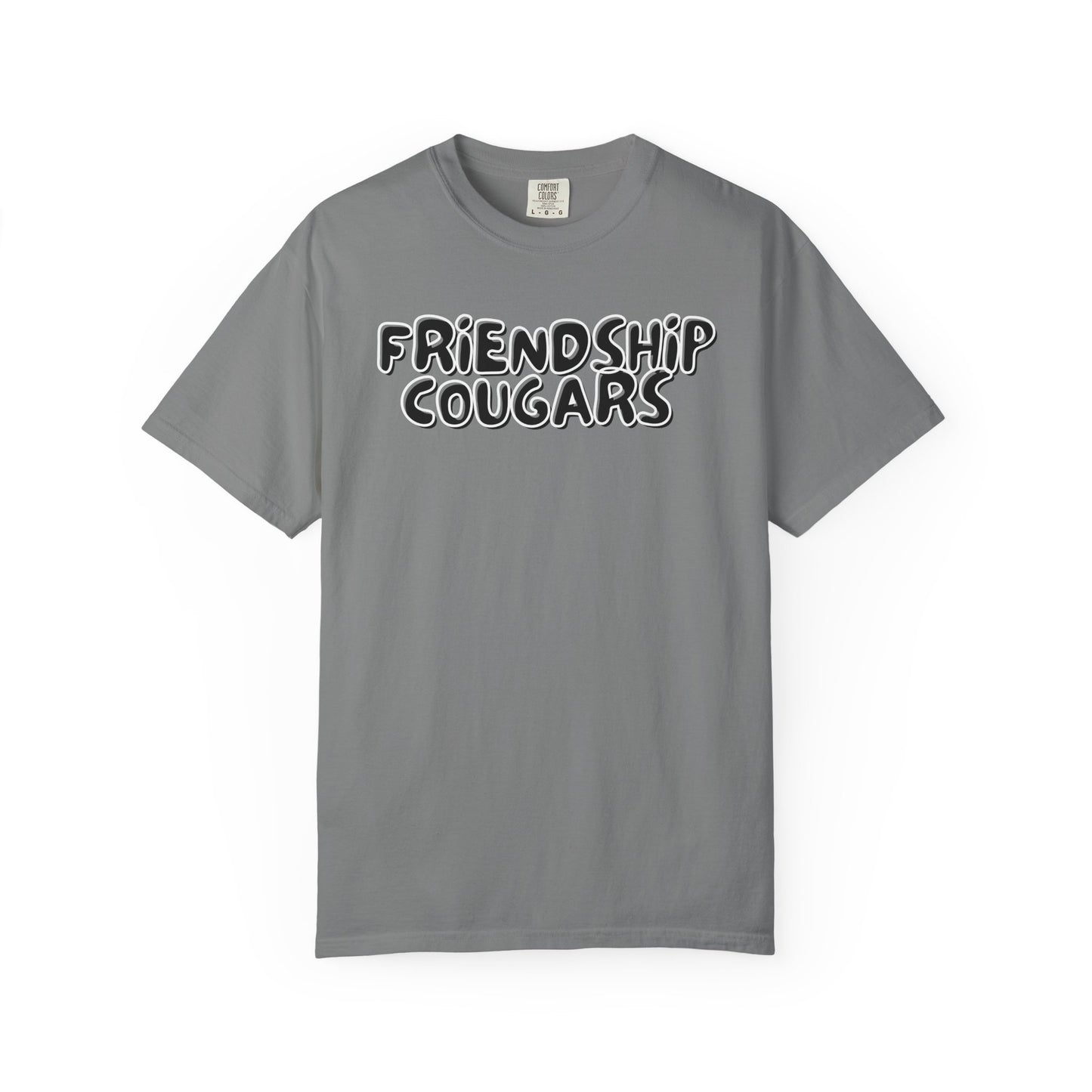 Friendship Cougars Retro Bubble Letter T-shirt