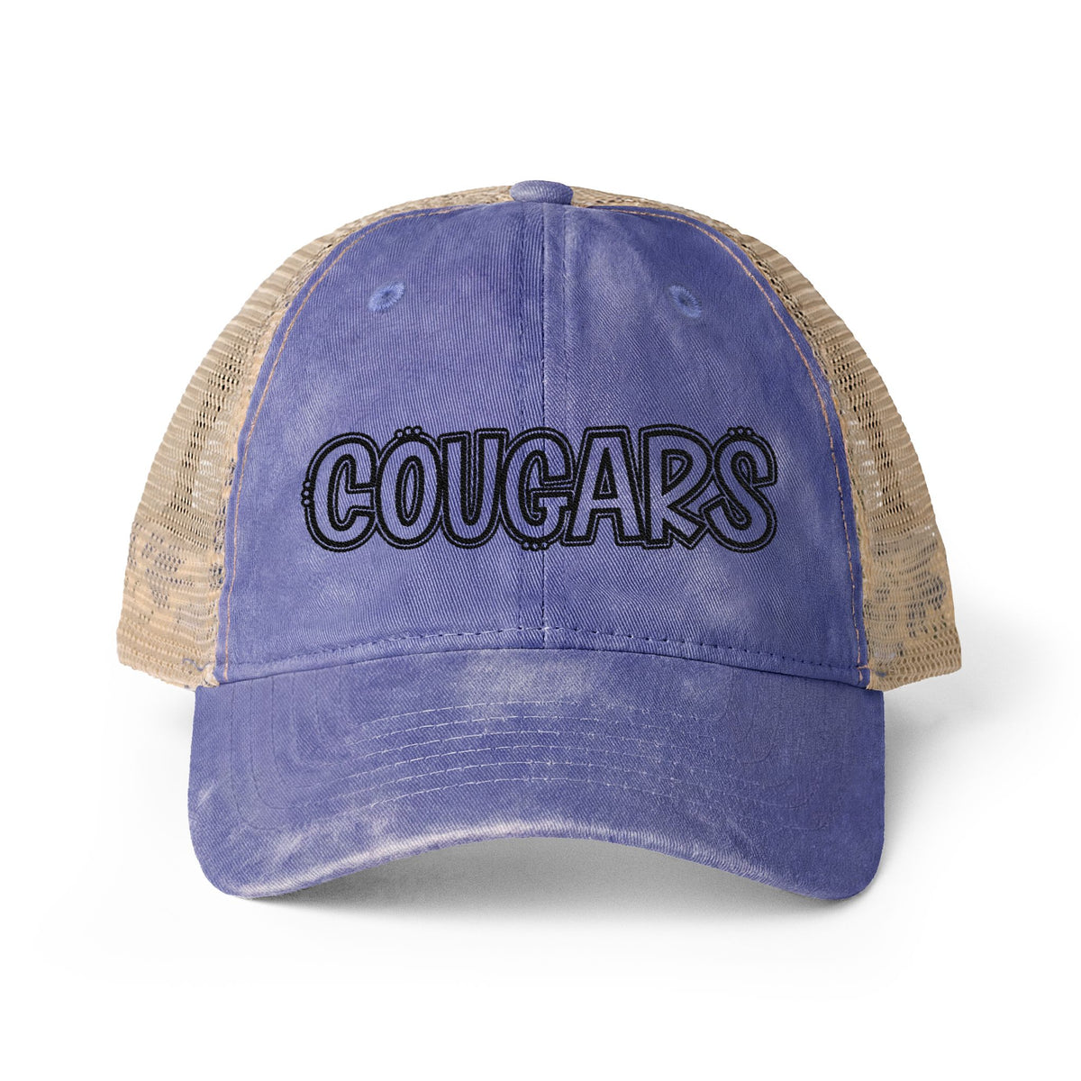 Women's Embroidered Washed Mesh-Back Cap
