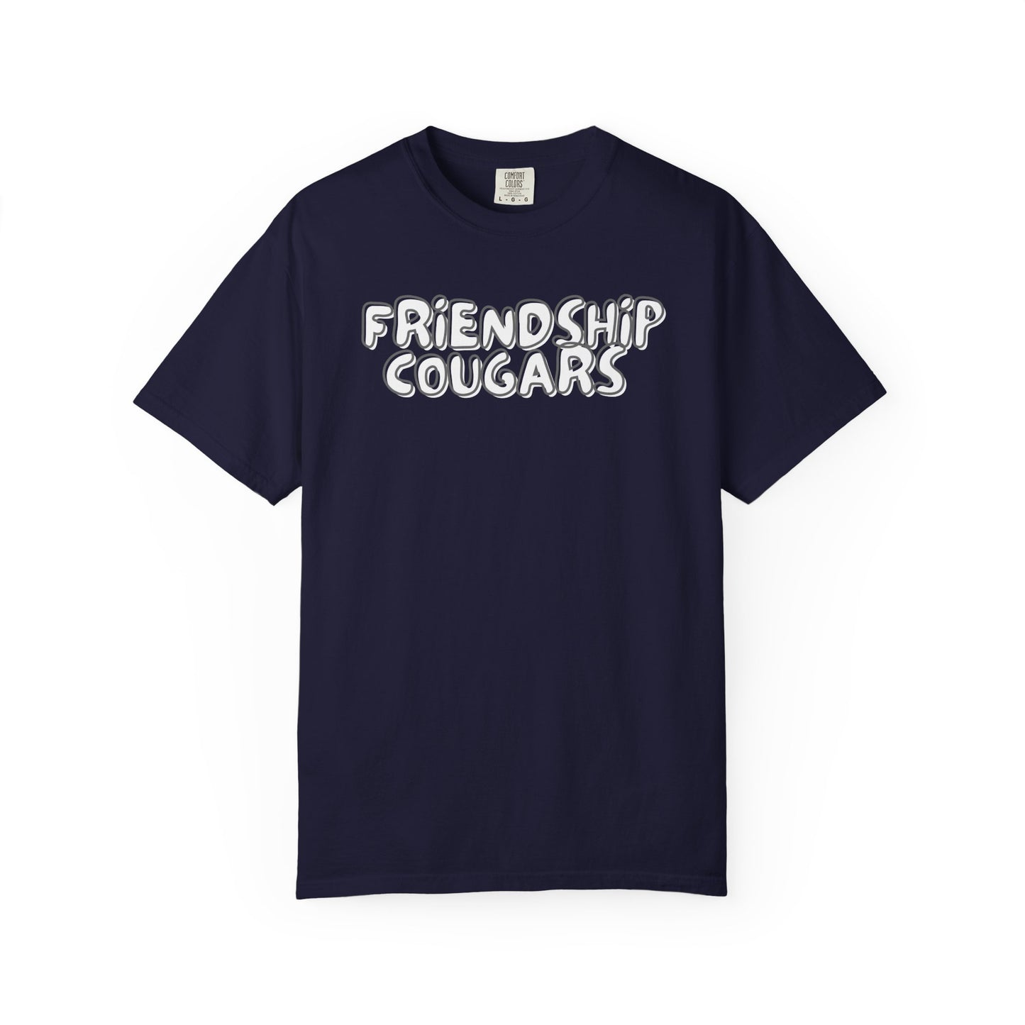 Friendship Cougars Retro Bubble Letter T-shirt