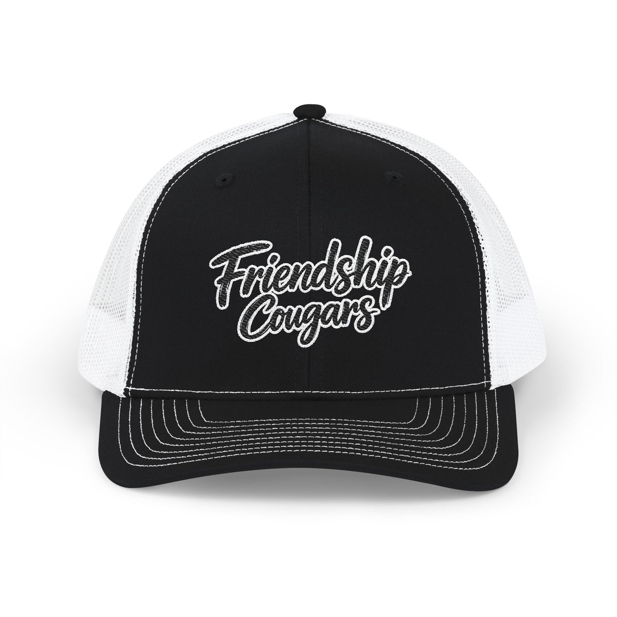 Embroidered Script Snapback Trucker Cap