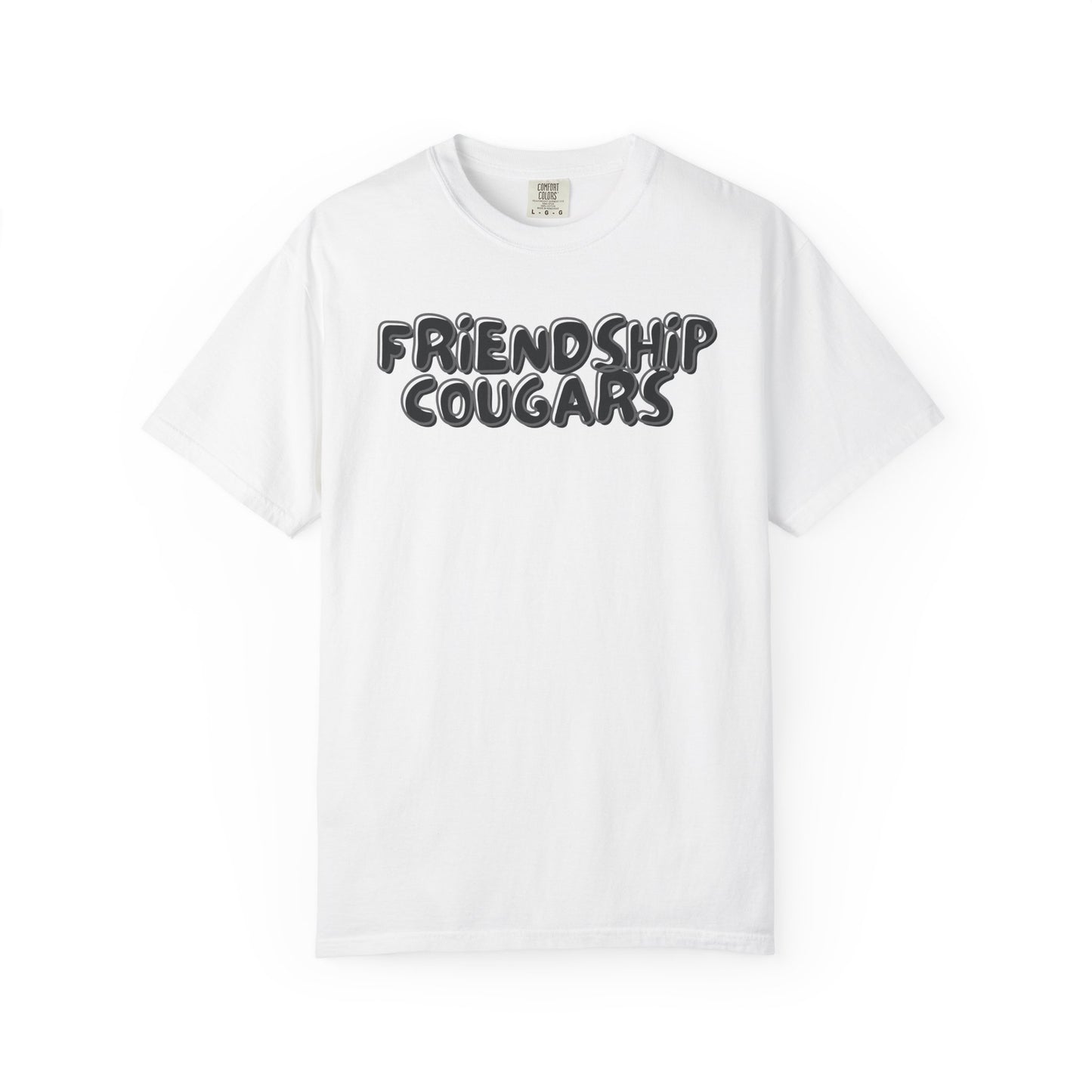 Friendship Cougars Retro Bubble Letter T-shirt