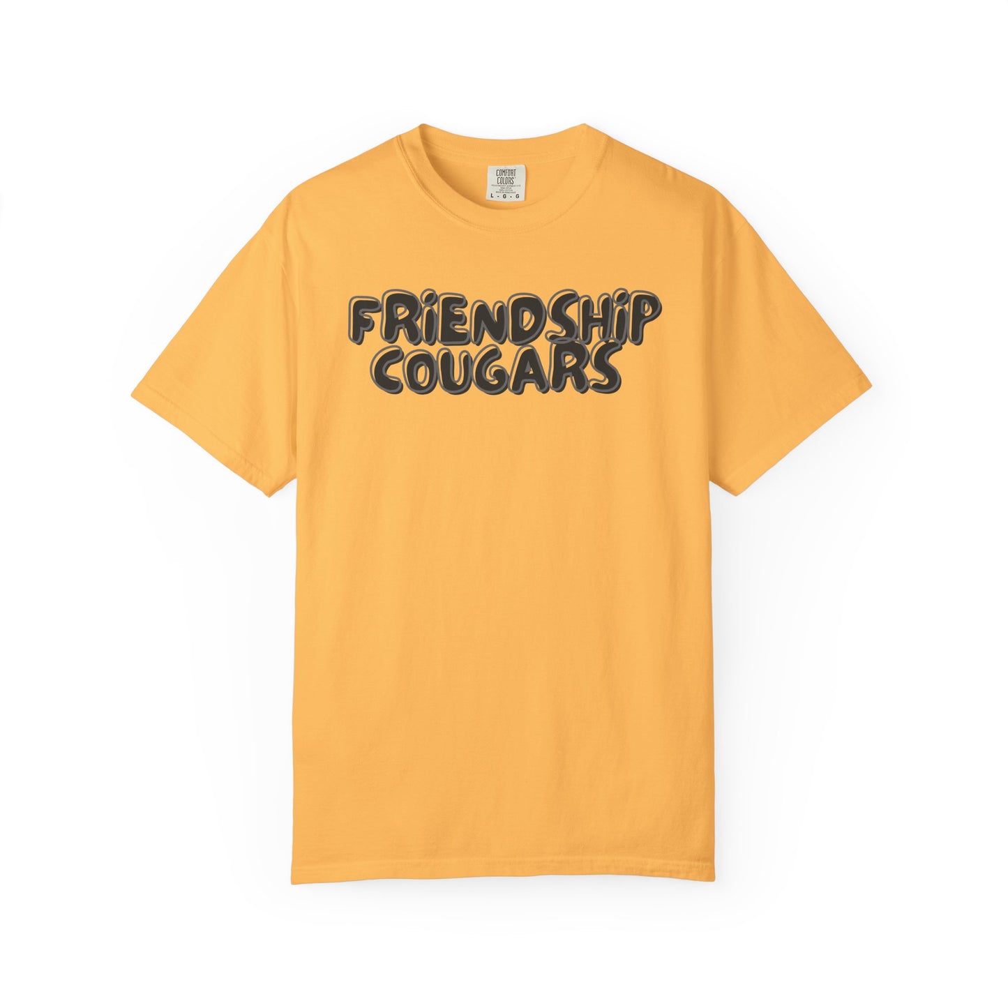 Friendship Cougars Retro Bubble Letter T-shirt