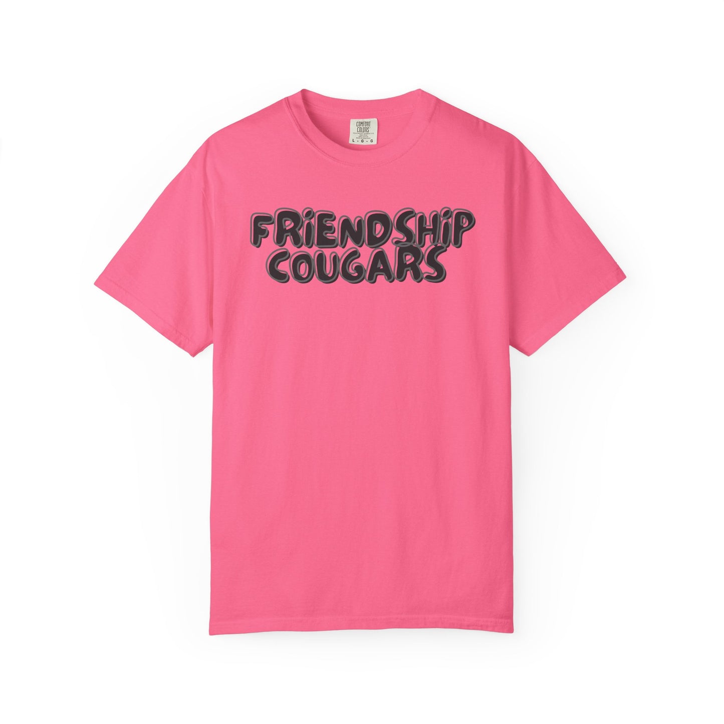 Friendship Cougars Retro Bubble Letter T-shirt