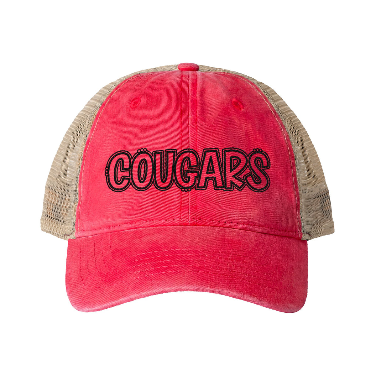 Women's Embroidered Washed Mesh-Back Cap