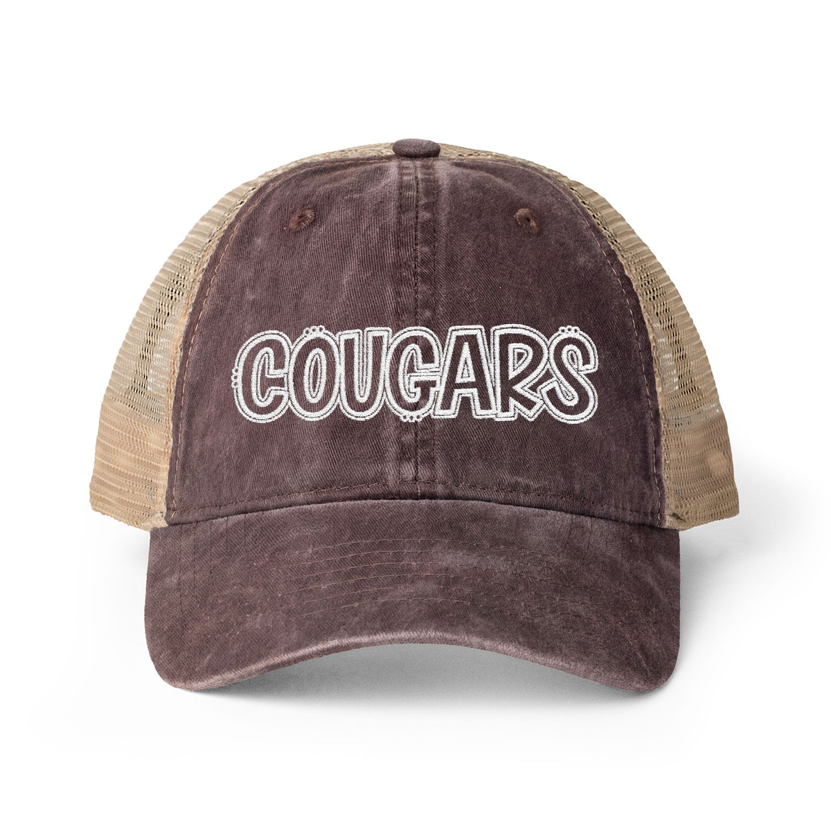 Women's Embroidered Washed Mesh-Back Cap (Dark)