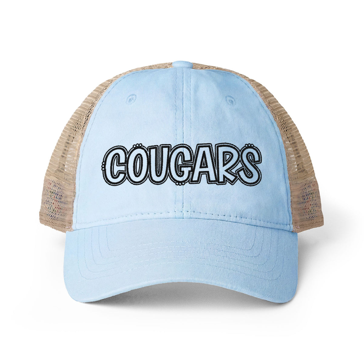 Women's Embroidered Washed Mesh-Back Cap