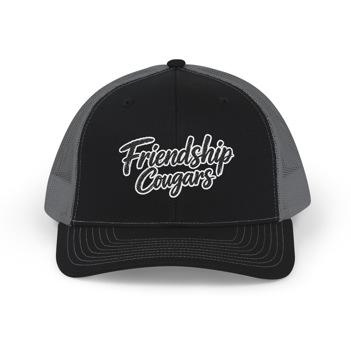 Embroidered Script Snapback Trucker Cap