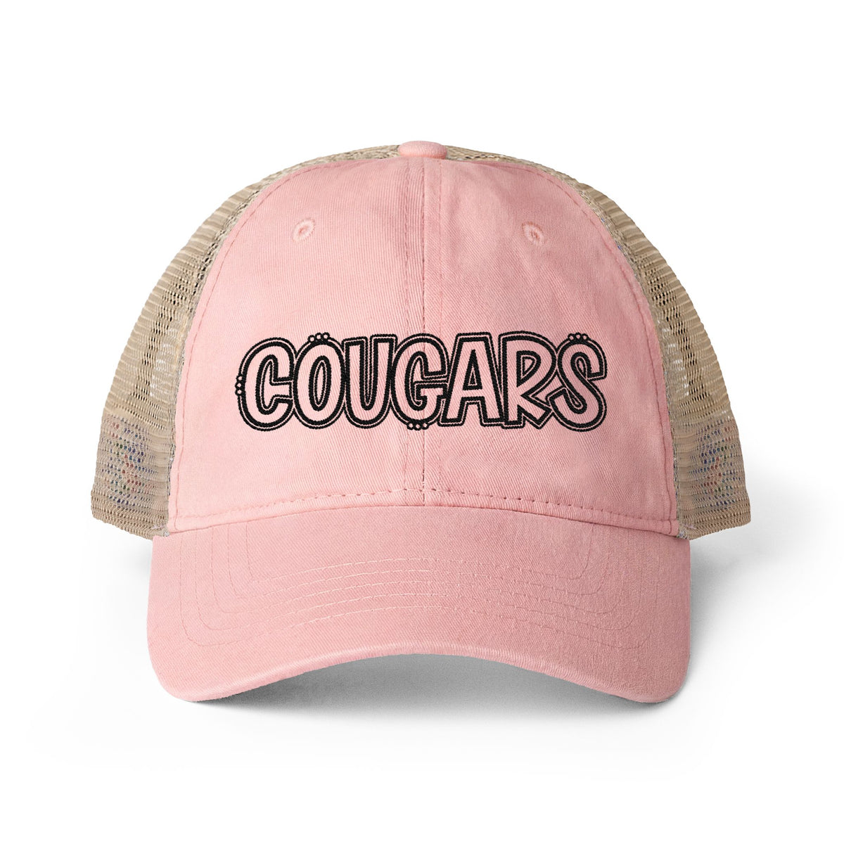 Women's Embroidered Washed Mesh-Back Cap
