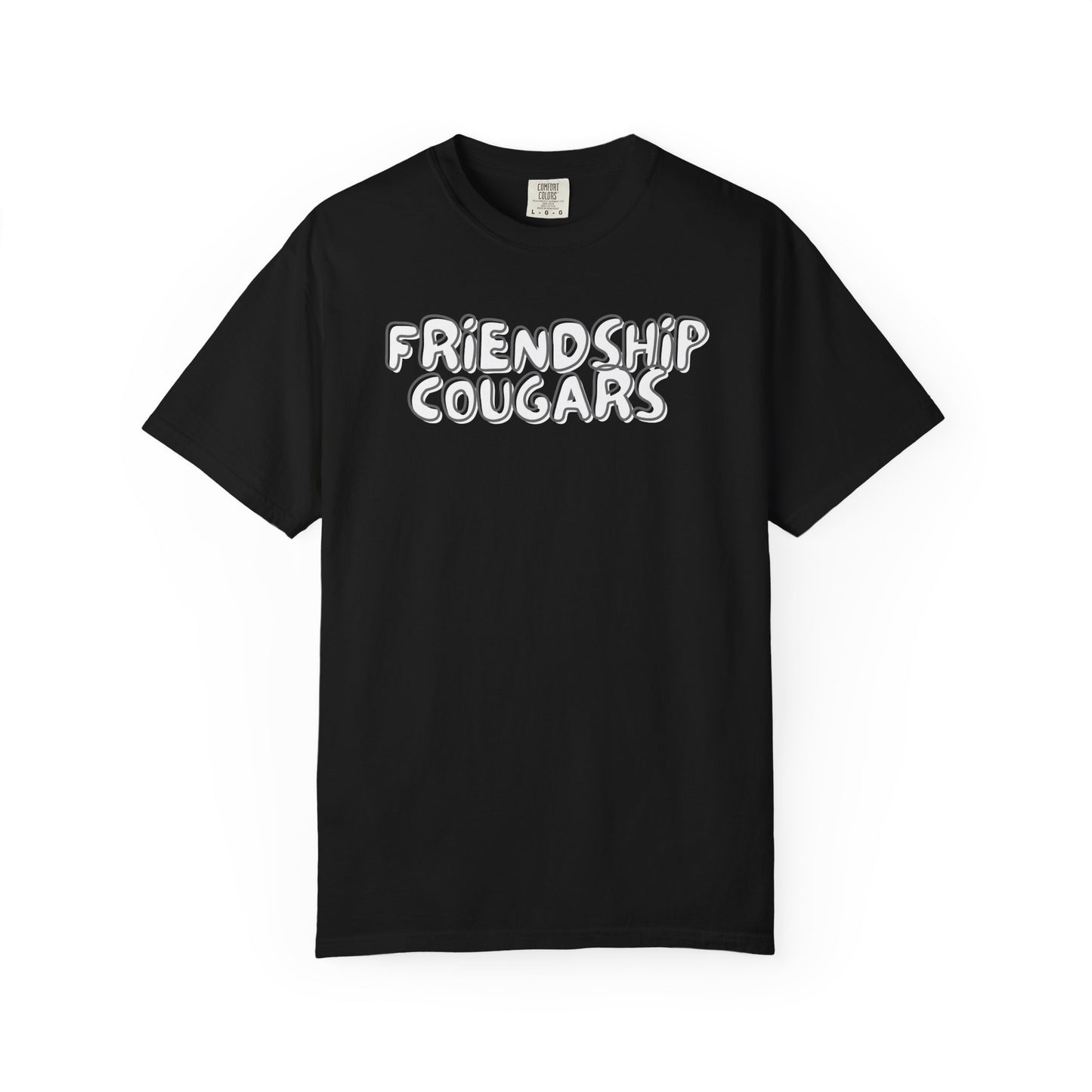 Friendship Cougars Retro Bubble Letter T-shirt