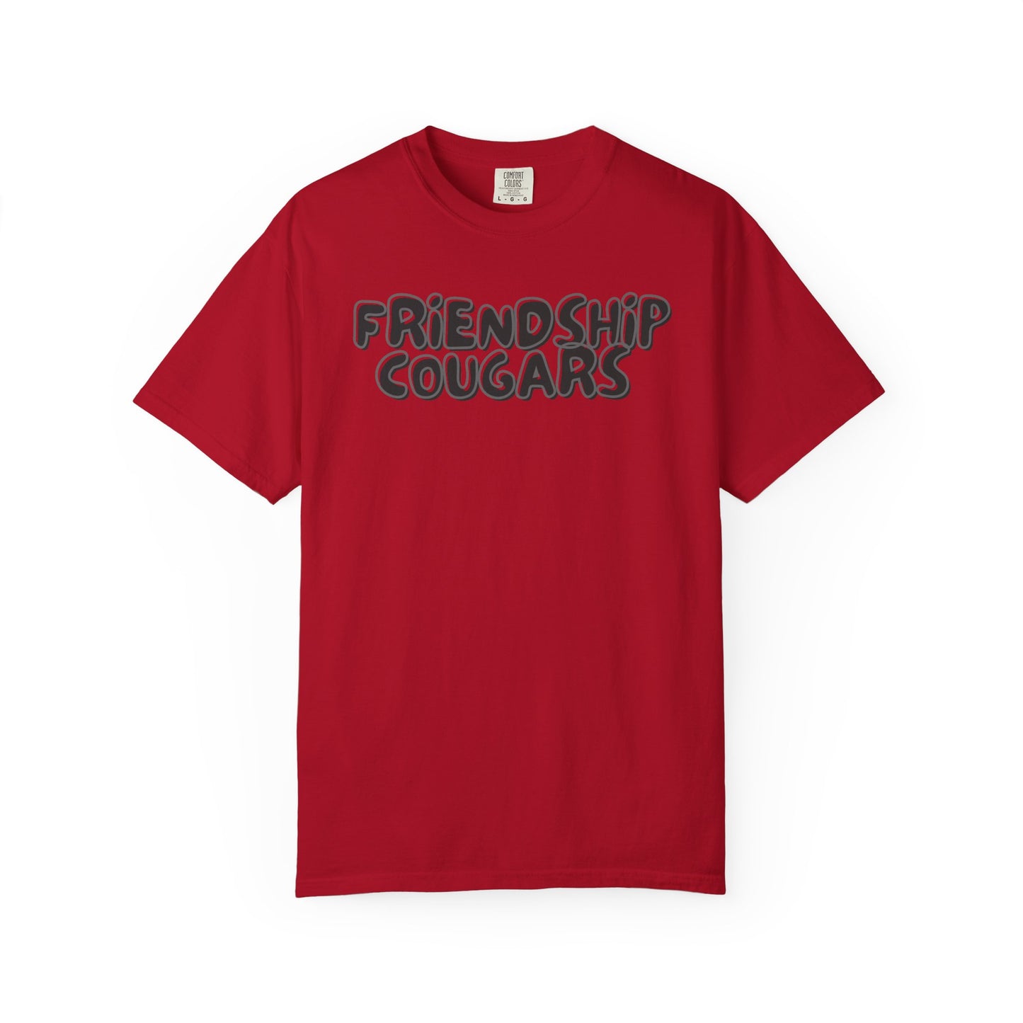 Friendship Cougars Retro Bubble Letter T-shirt