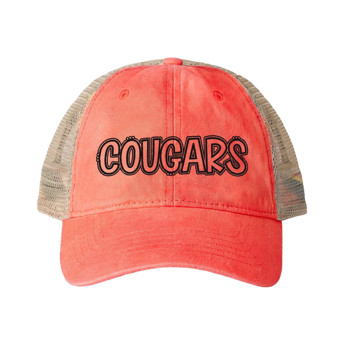 Women's Embroidered Washed Mesh-Back Cap