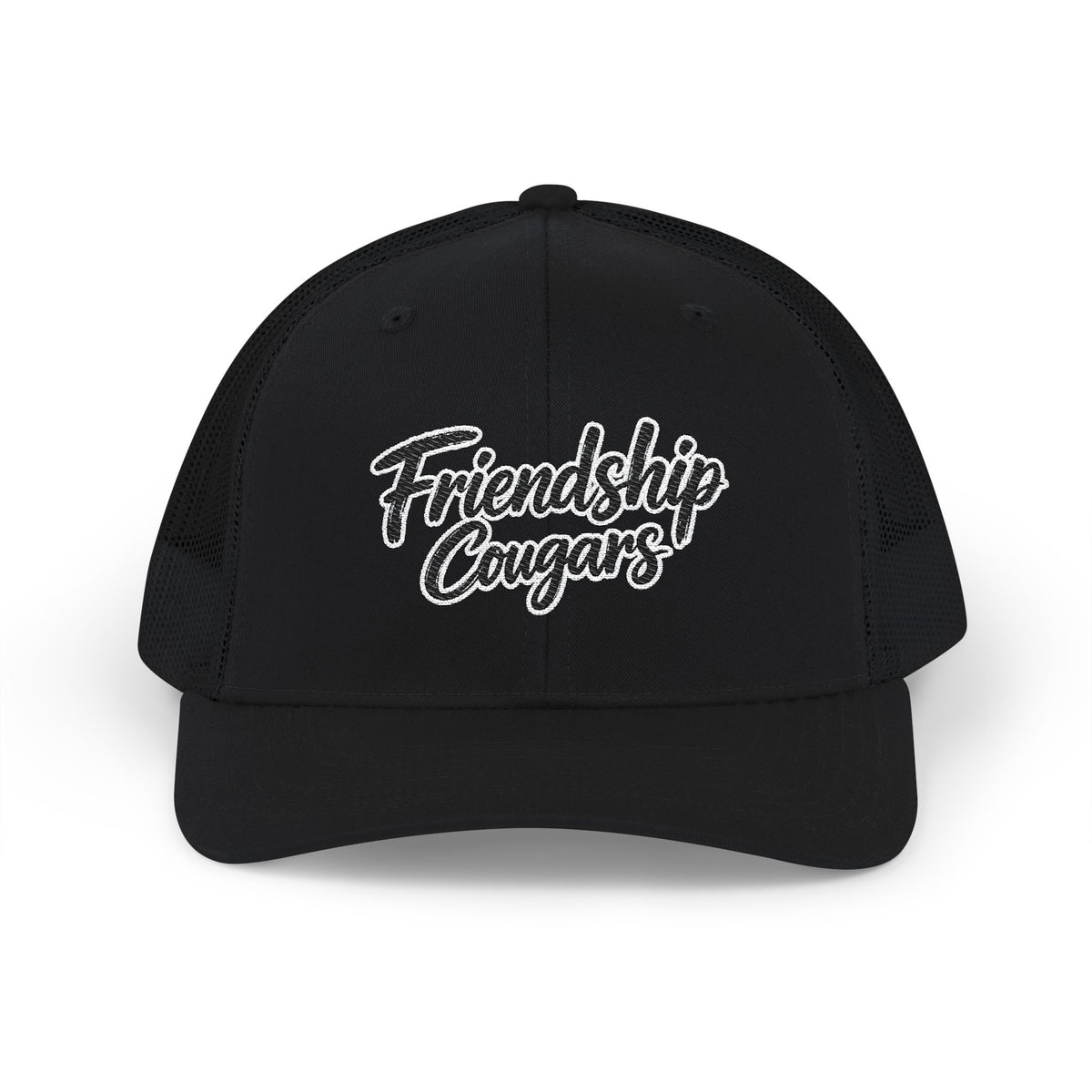 Embroidered Script Snapback Trucker Cap