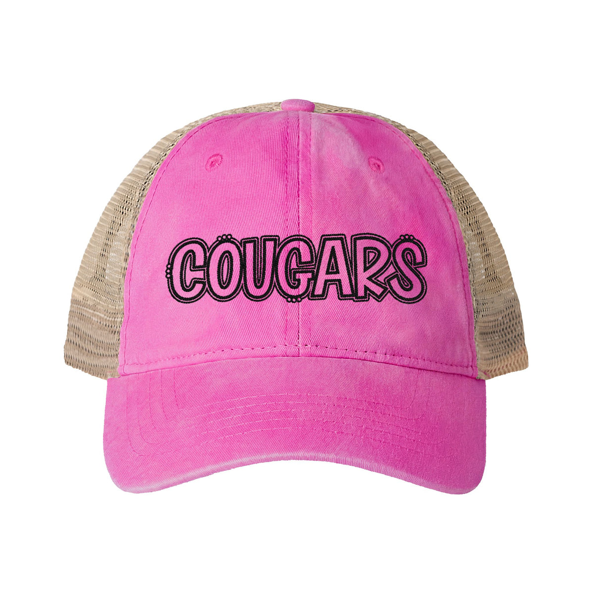Women's Embroidered Washed Mesh-Back Cap