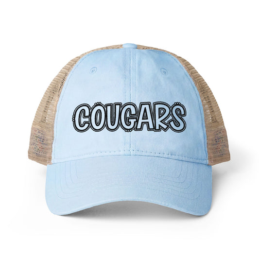 Women's Embroidered Washed Mesh-Back Cap (Light)