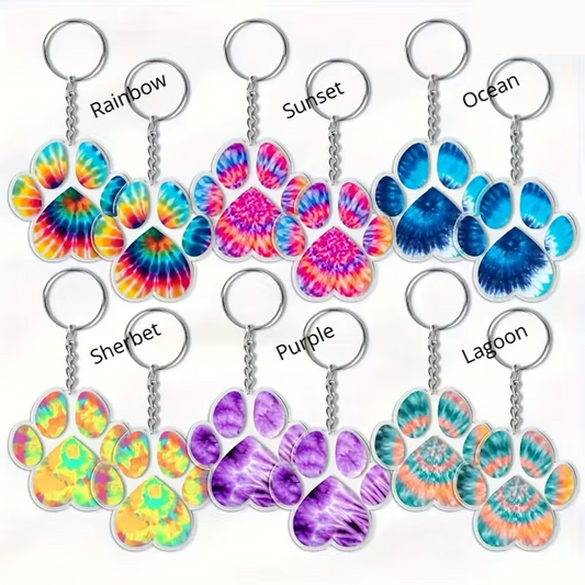 Acrylic Tie Dye Keychain